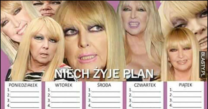 Plan lekcji z Marylą Rodowicz niech żyje plan memy gify i śmieszne