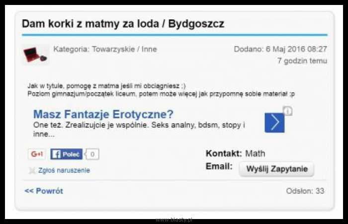 Dam korki z matmy