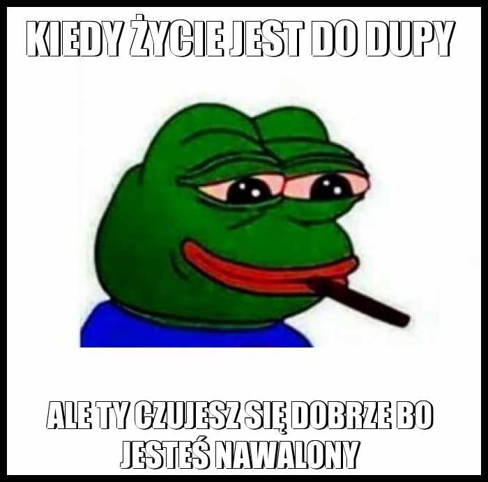 Kiedy życie jest do dupy ale Ty czujesz się dobrze bo jesteś nawalony