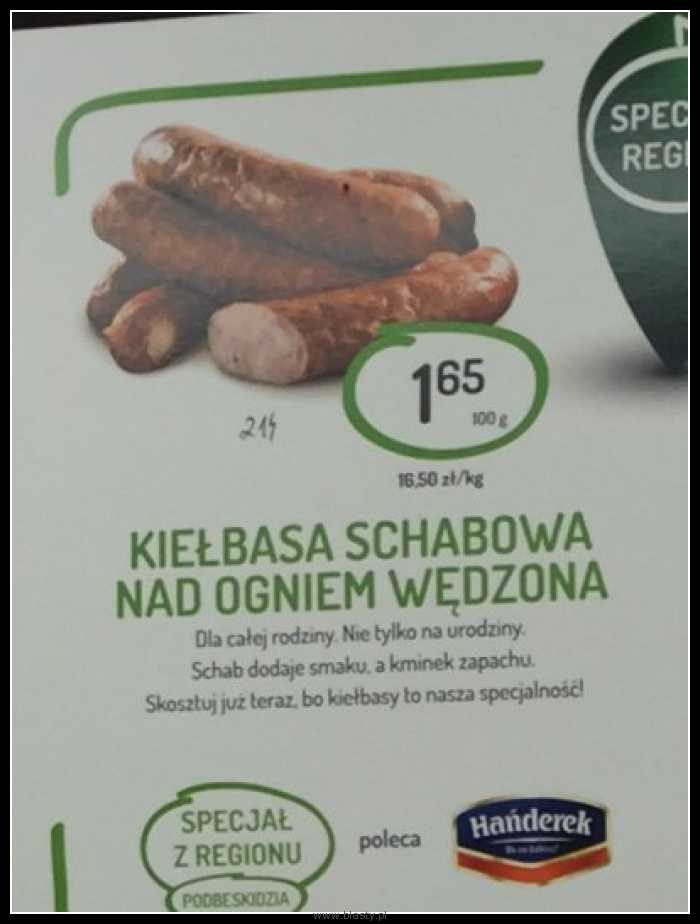 Kiełbasa schabowa nad ogniem wędzona