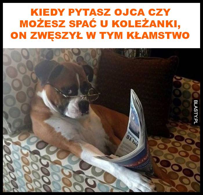 Kiedy pytasz ojca czy możesz spać u koleżanki, on zwęszył w tym kłamstwo