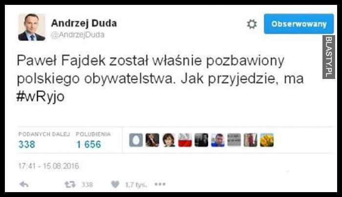 Paweł Fajdek został własnie pozbawiony obywatelstwa