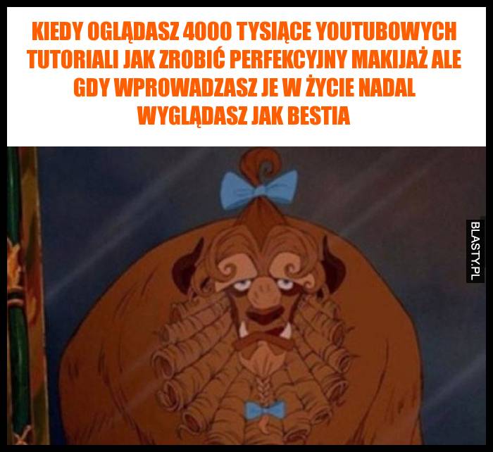 Kiedy oglądasz 4000 tysiące youtubowych tutoriali jak zrobić perfekcyjny makijaż ale gdy wprowadzasz je w życie nadal wyglądasz jak bestia