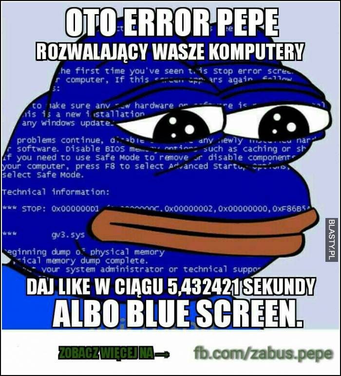 Pepe blue screen