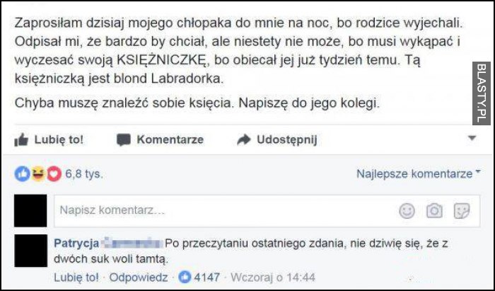 Zaprosiłam dzisiaj mojego chłopaka