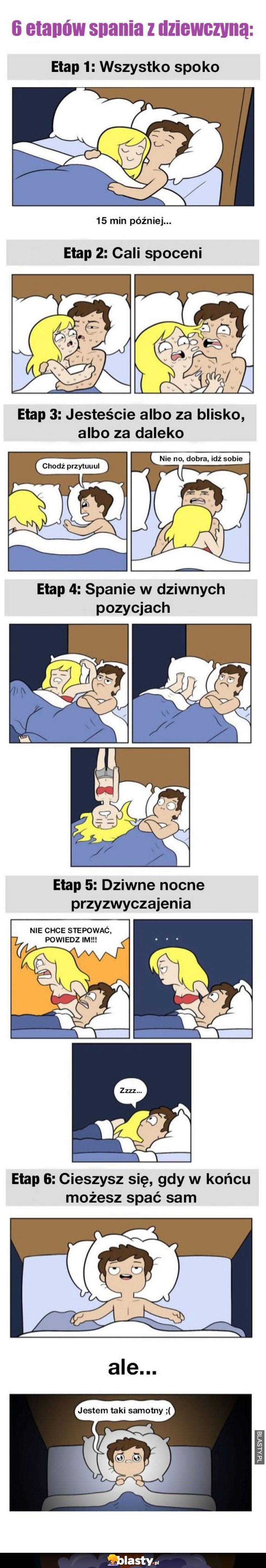 6 etapów spania z dziewczyną