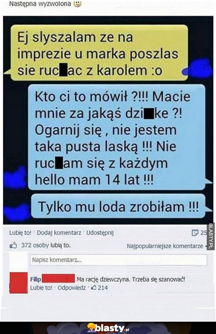 Słyszałam, że na imprezie u Marka poszłaś się