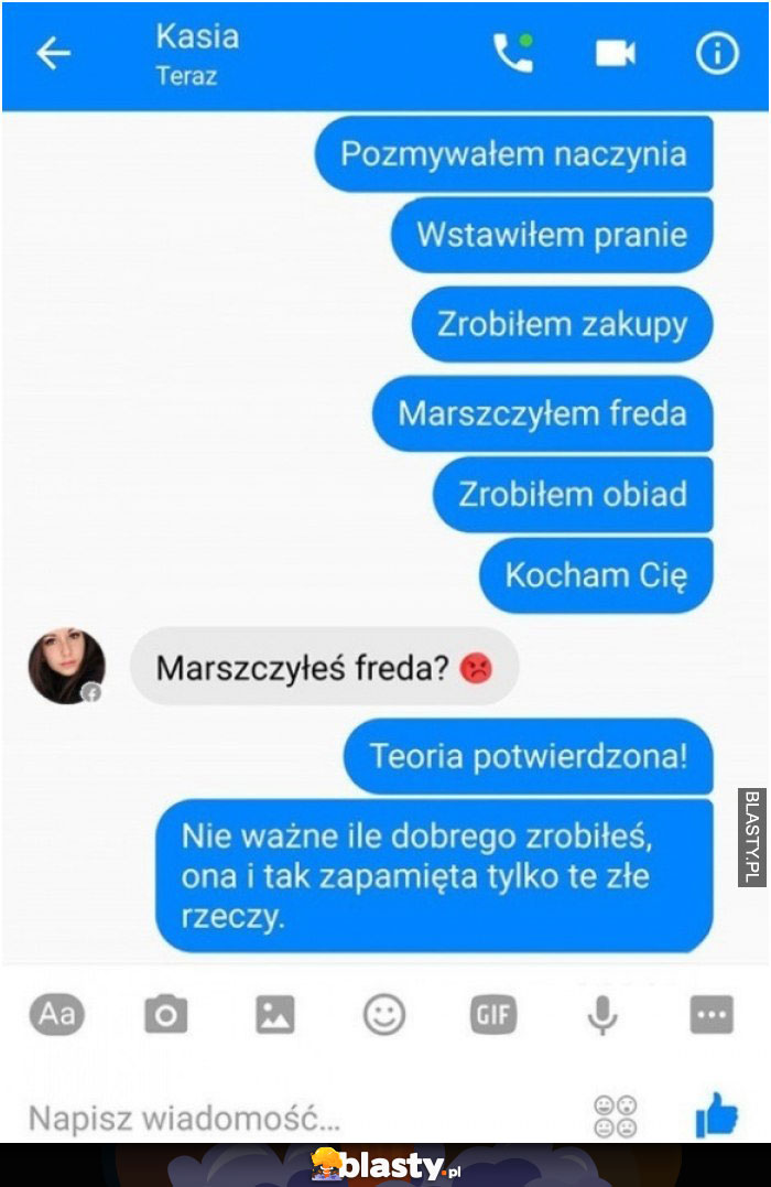 Pozmywałem naczynia, wstawiłem pranie ..