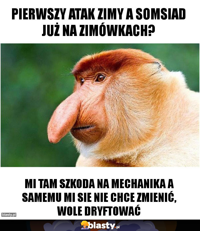 pierwszy atak zimy a somsiad już na zimówkach?