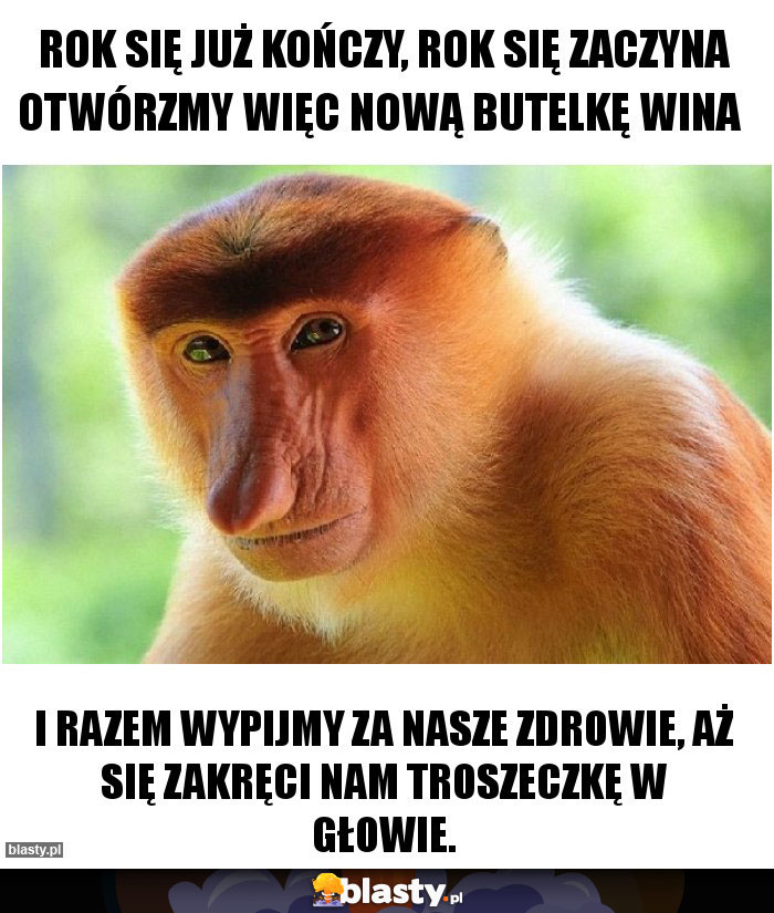 Rok się już kończy, rok się zaczyna Otwórzmy więc nową butelkę wina 