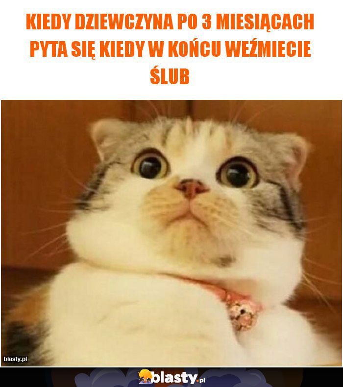 Kiedy dziewczyna po 3 miesiącach pyta się kiedy w końcu weźmiecie ślub