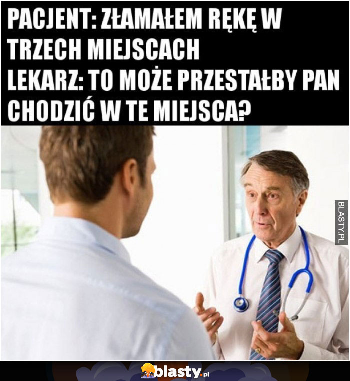 Pacjent złamał rękę w trzech miejscach