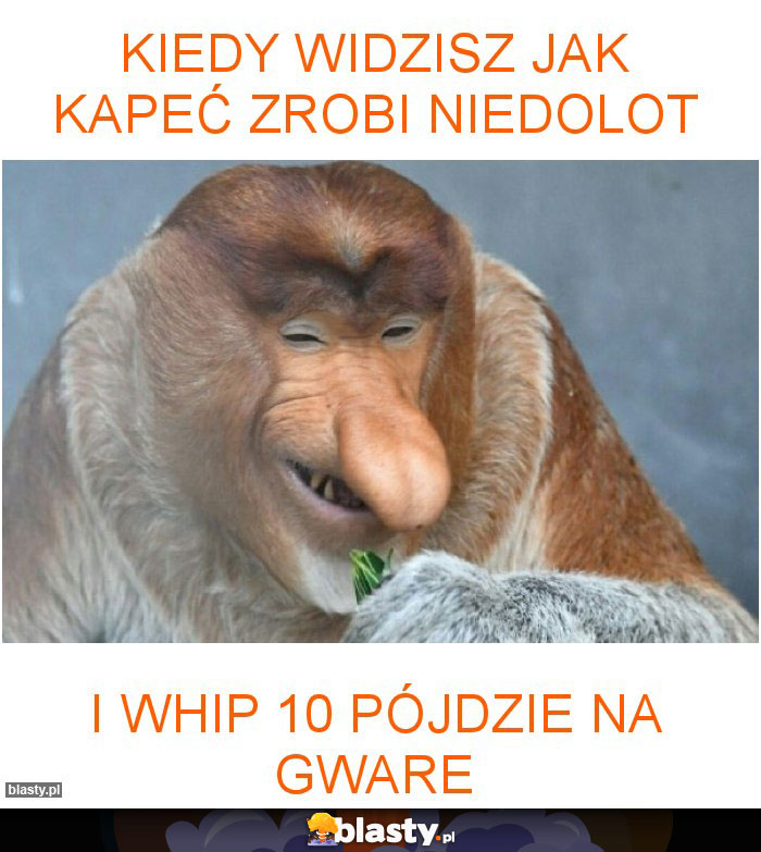 kiedy widzisz jak kapeć zrobi niedolot