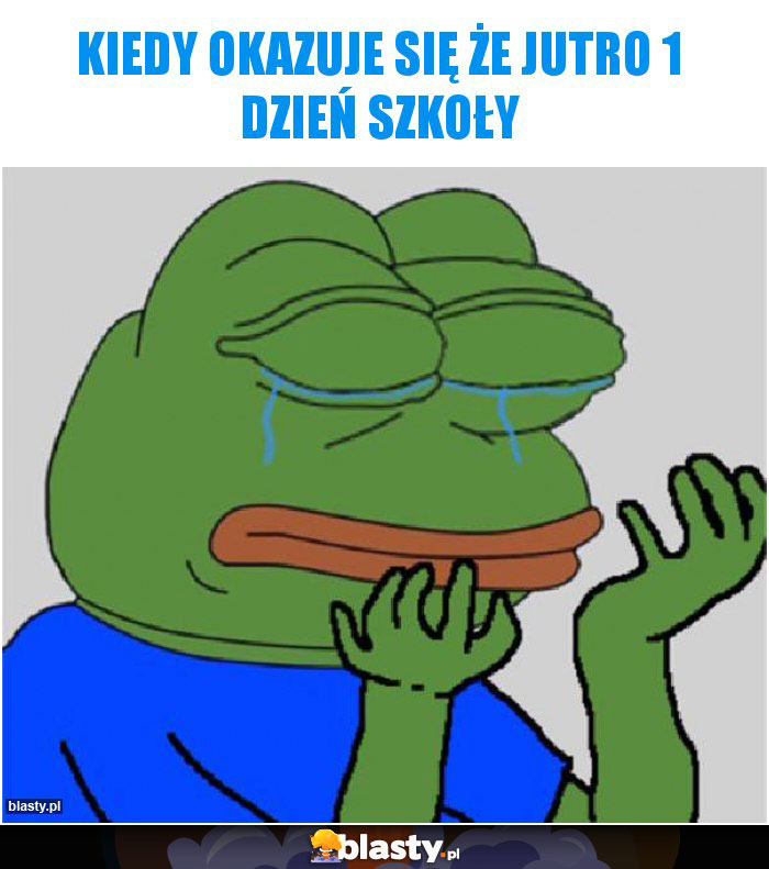 kiedy okazuje się że jutro 1 dzień szkoły