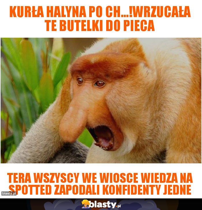 Kurła halyna po ch...!wrzucała te butelki do pieca