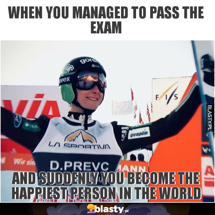 When you managed to pass the exam