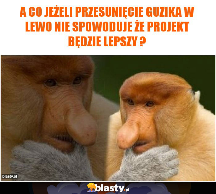 A co jeżeli przesunięcie guzika w lewo nie spowoduje że projekt będzie lepszy ?