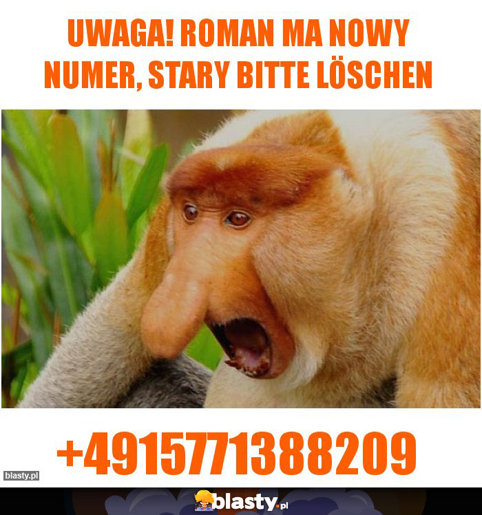 Uwaga! Roman ma nowy numer, stary bitte löschen