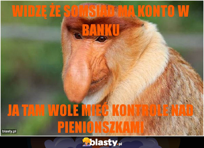 WIDZĘ ŻE SOMSIAD MA KONTO W BANKU