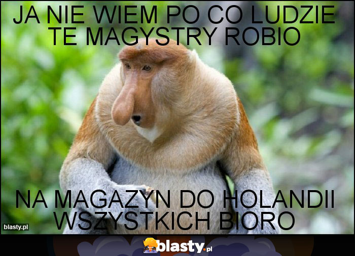 Ja nie wiem po co ludzie te magystry robio