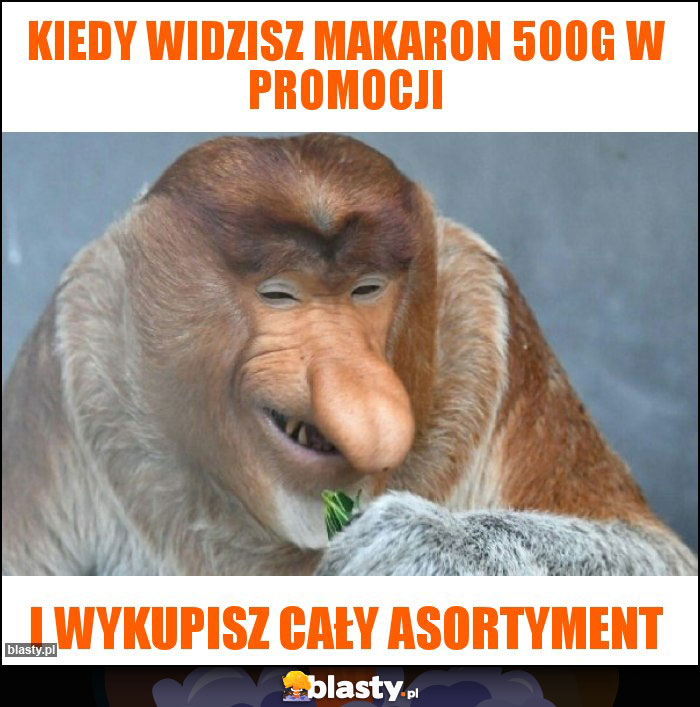 Kiedy widzisz makaron 500g w promocji