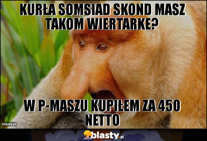 Kurła somsiad skond masz takom wiertarke?