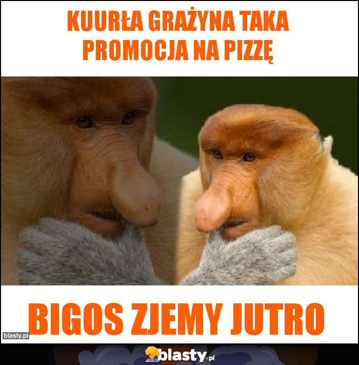 Kuurła Grażyna taka promocja na pizzę