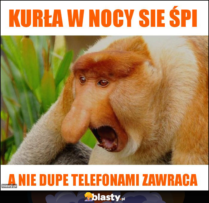 Kurła w nocy sie śpi