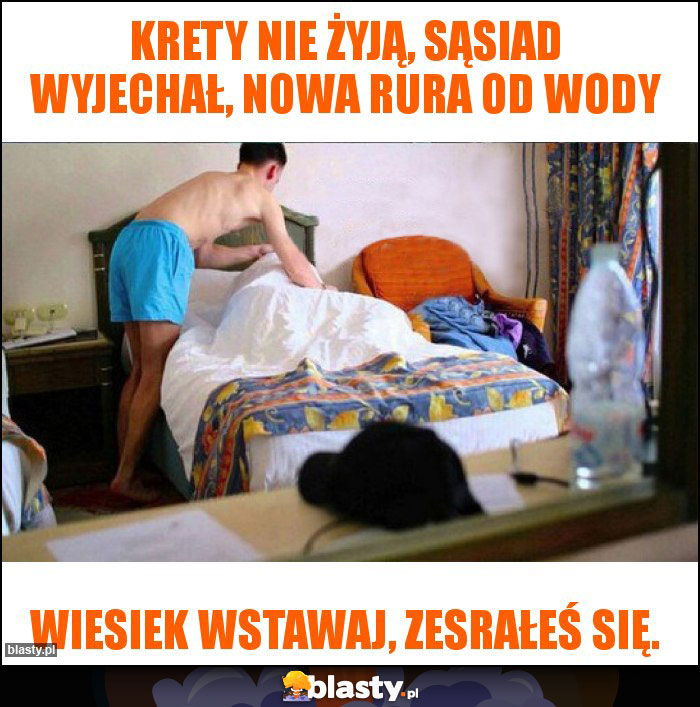 Krety nie żyją, sąsiad wyjechał, nowa rura od wody