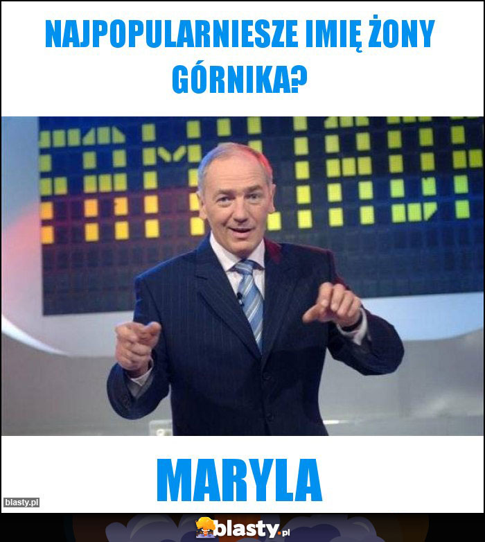 najpopularniesze imię żony górnika?