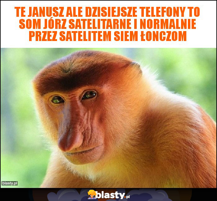 Te Janusz ale dzisiejsze telefony to som jórz satelitarne i normalnie przez satelitem siem łonczom