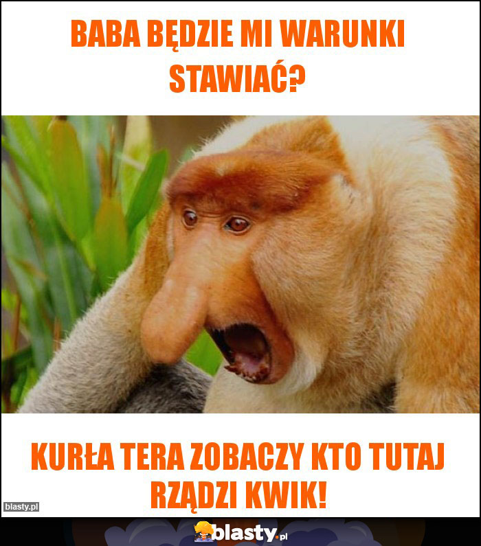 Baba będzie mi warunki stawiać?