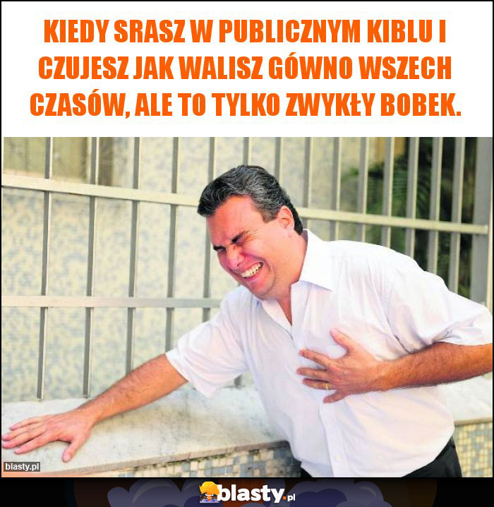 Kiedy srasz w publicznym kiblu i czujesz jak walisz gówno wszech czasów, ale to tylko zwykły bobek.