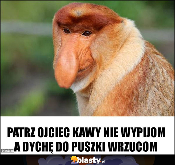 Patrz ojciec kawy nie wypijom a dychę do puszki wrzucom