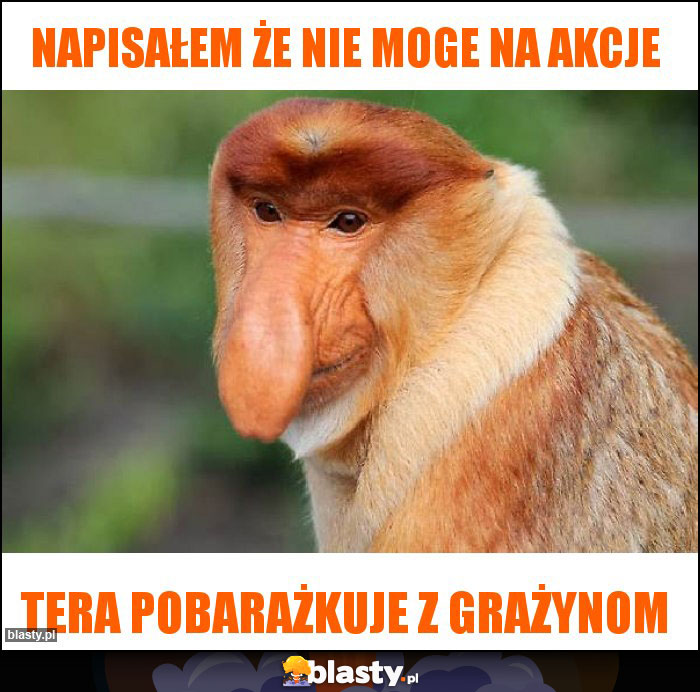 Napisałem że nie moge na akcje