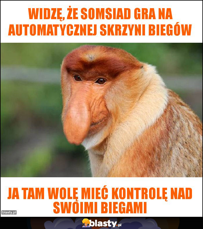 WIdzę, że somsiad gra na automatycznej skrzyni biegów