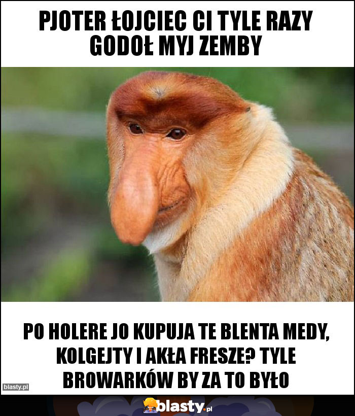 Pjoter łojciec Ci tyle razy godoł myj zemby