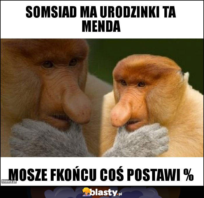 Somsiad ma urodzinki ta menda