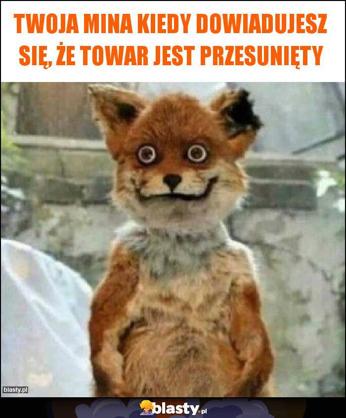 Twoja mina kiedy dowiadujesz się, że towar jest przesunięty