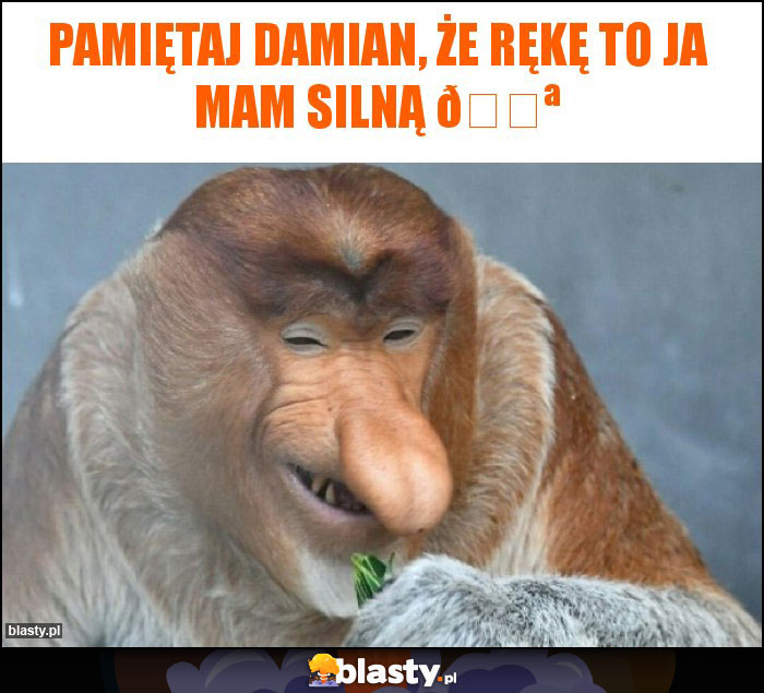 PAMIĘTAJ DAMIAN, ŻE RĘKĘ TO JA MAM SILNĄ 