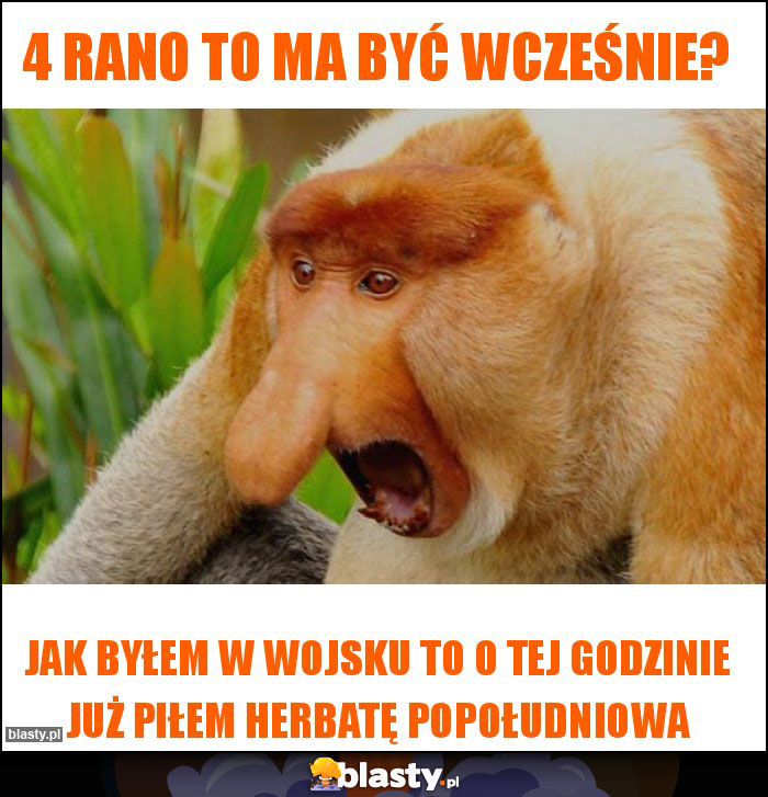 4 rano to ma być wcześnie?