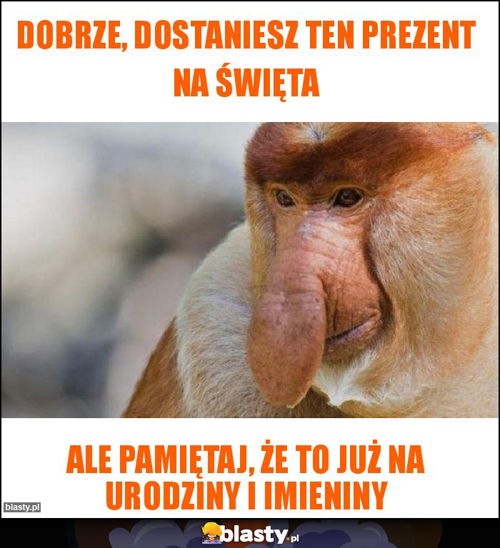 Dobrze, dostaniesz ten prezent na święta