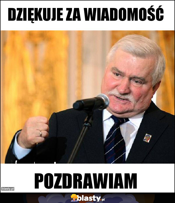 Dziękuje za wiadomość