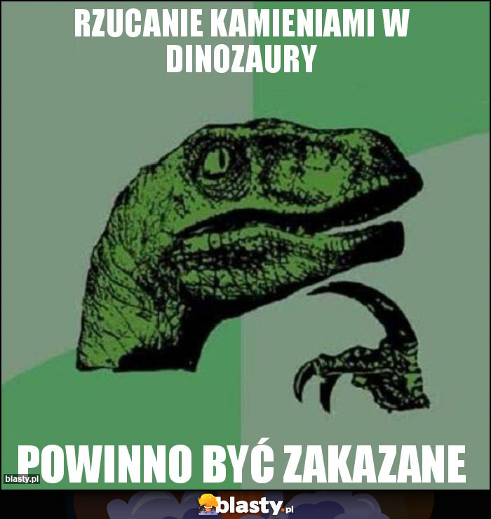 rzucanie kamieniami w dinozaury