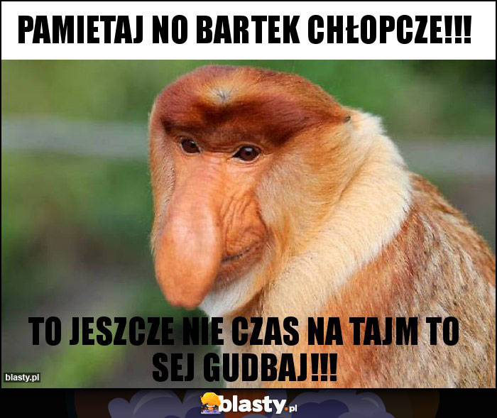 Pamietaj no Bartek chłopcze!!!