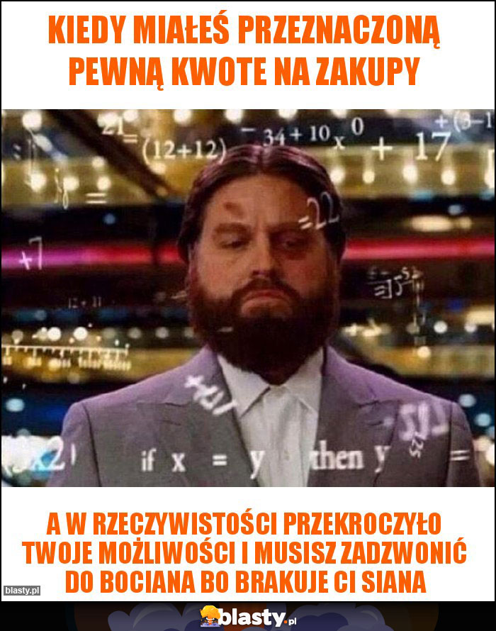 Kiedy miałeś przeznaczoną pewną kwote na zakupy