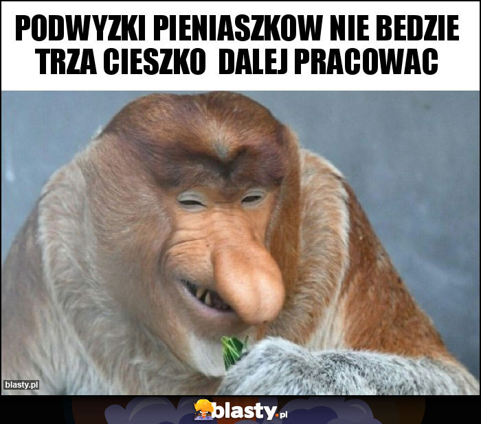 Podwyzki pieniaszkow nie bedzie trza cieszko  dalej pracowac