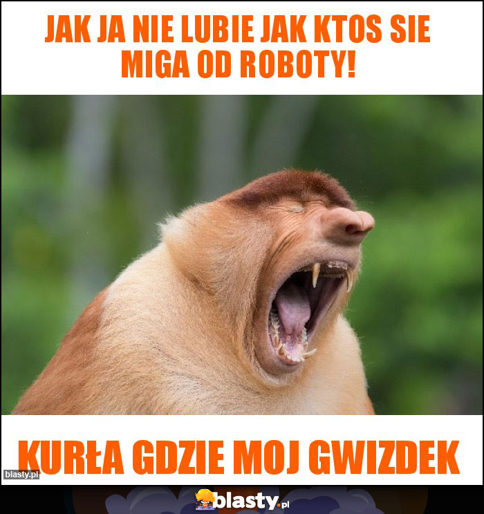 jak ja nie lubie jak ktos sie miga od roboty!