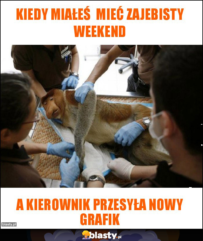 Kiedy miałeś  mieć zajebisty weekend