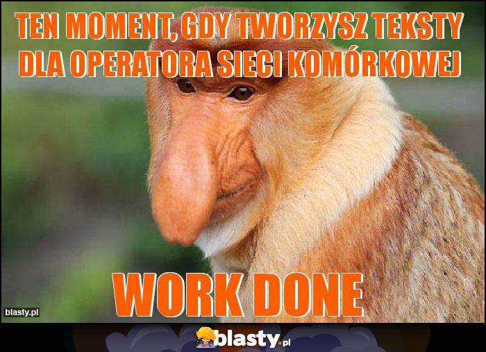 ten moment, gdy tworzysz teksty dla operatora sieci komórkowej